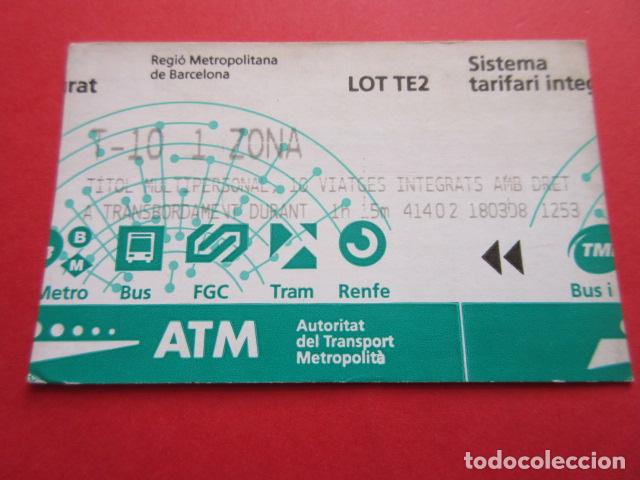 Sammeln von Fahrkarten: ref: TARMAGATM -1 TARJETA T-10 1 ZONA SERIE LOTTE2 VER Z COLECCI&Oacute;N MAGNETICA BARCELONA LEER INTERIOR