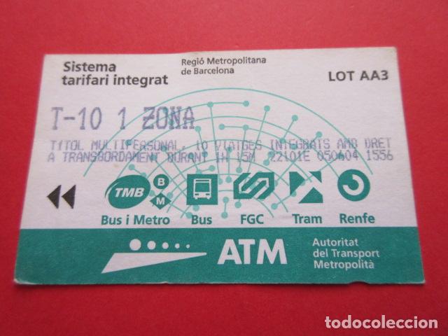 Sammeln von Fahrkarten: ref: TARMAGATM -1 TARJETA T-10 1 ZONA SERIE LOTAA3 VER - COLECCI&Oacute;N MAGNETICA BARCELONA LEER INTERIOR