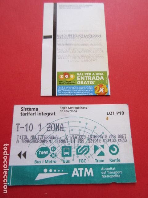Sammeln von Fahrkarten: ref: TARMAGATM -1 TARJETA T-10 1 ZONA SERIE LOTP10 VER - COLECCI&Oacute;N MAGNETICA BARCELONA LEER INTERIOR