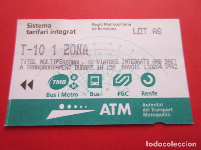 Sammeln von Fahrkarten: ref: TARMAGATM -1 TARJETA T-10 1 ZONA SERIE LOT A8 VER - COLECCI&Oacute;N MAGNETICA BARCELONA LEER INTERIOR