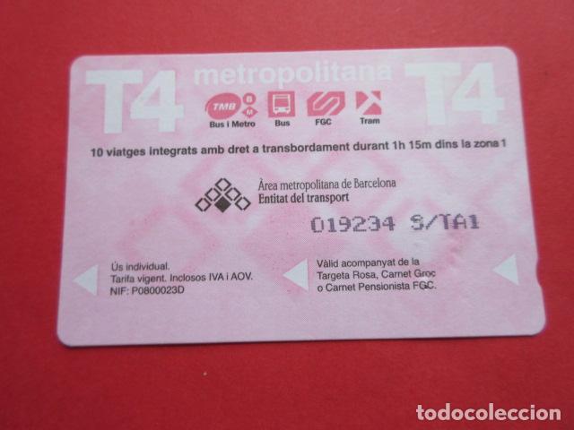 Sammeln von Fahrkarten: ref: TARMAGROSA - 1 TARJETA T-4 VER SERIES DIFERENTE - COLECCI&Oacute;N MAGNETICA BARCELONA - LEER INTERIOR