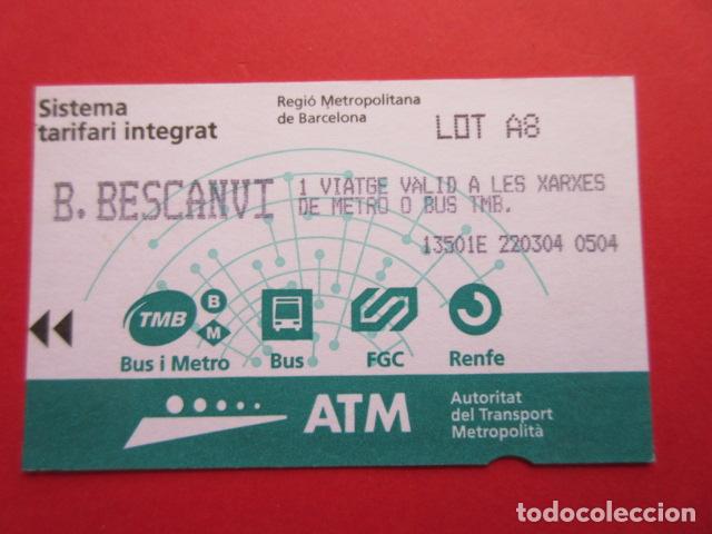 Sammeln von Fahrkarten: ref: TARMAGATM - 1 TARJETA T-BESCANVI SERIE A8 -COLECCI&Oacute;N MAGNETICA BARCELONA LEER INTERIOR