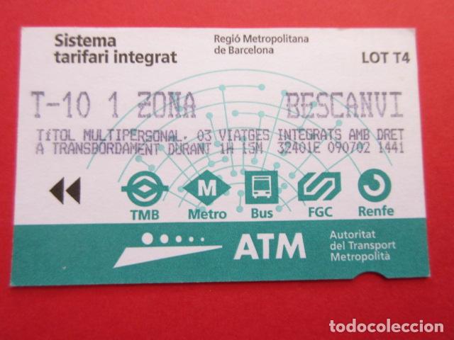 Sammeln von Fahrkarten: ref: TARMAGATM - 1 TARJETA T-BESCANVI SERIE LOT T4 -COLECCI&Oacute;N MAGNETICA BARCELONA LEER INTERIOR