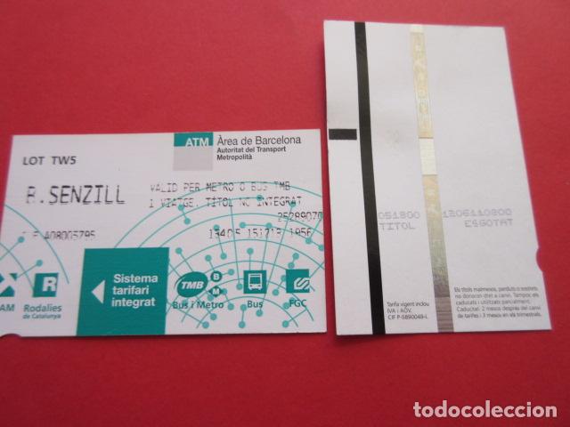 Sammeln von Fahrkarten: ref: TARMAGATM - 1 TARJETA TB.SENZILL SERIE LOT TW5 -COLECCI&Oacute;N MAGNETICA BARCELONA LEER INTERIOR