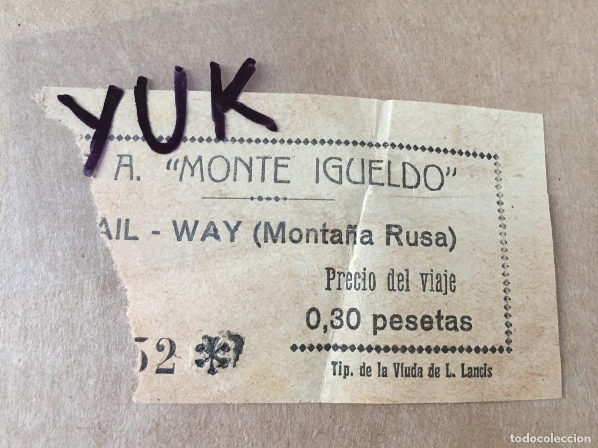 Sammeln von Fahrkarten: ANTIGUA Y ORIGINAL ENTRADA DEL RAIL-WAY (MONTA&Ntilde;A RUSA) DEL MONTE IGUELDO (SAN SEBASTIAN) -A&Ntilde;OS 20/30