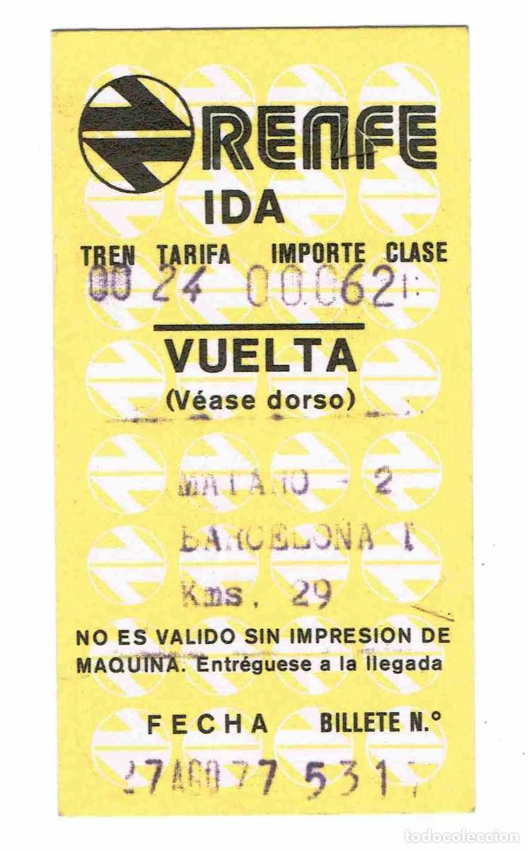Sammeln von Fahrkarten: Billete de Renfe, a&ntilde;o 1977.
