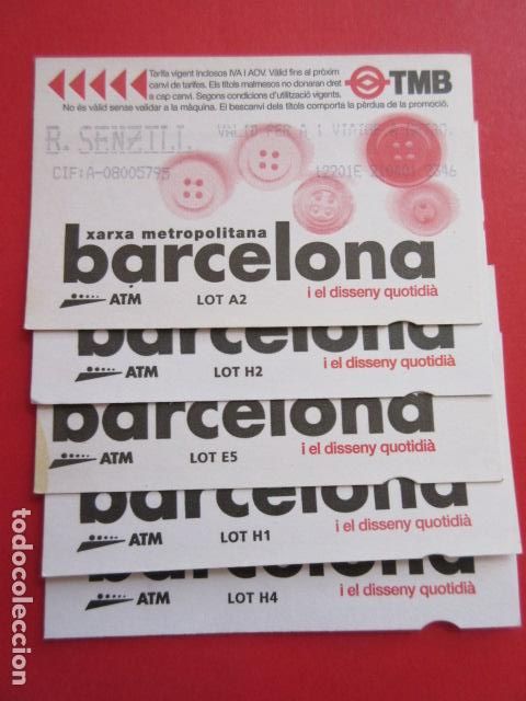 Sammeln von Fahrkarten: ref: DISCOT_01 - 5 TARJETA - COLECCI&Oacute;N MAGNETICA DISE&Ntilde;O COTIDIANO BARCELONA - LEER INTERIOR
