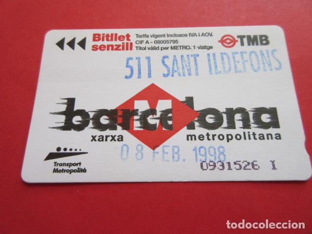 Collectables Transport Tickets: ref: DISCOT_01 - 1 TARJETA SELLO ESTACION SANT ILDEFONS 1998 -MAGNETICA DISE&Ntilde;O COTIDIANO BARCELONA