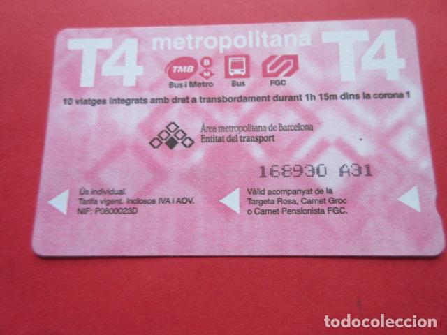 Collectables Transport Tickets: ref: TARMAGROSA - 1 TARJETA T-4 DIFERENTES A31 - COLECCI&Oacute;N MAGNETICA BARCELONA - LEER INTERIOR
