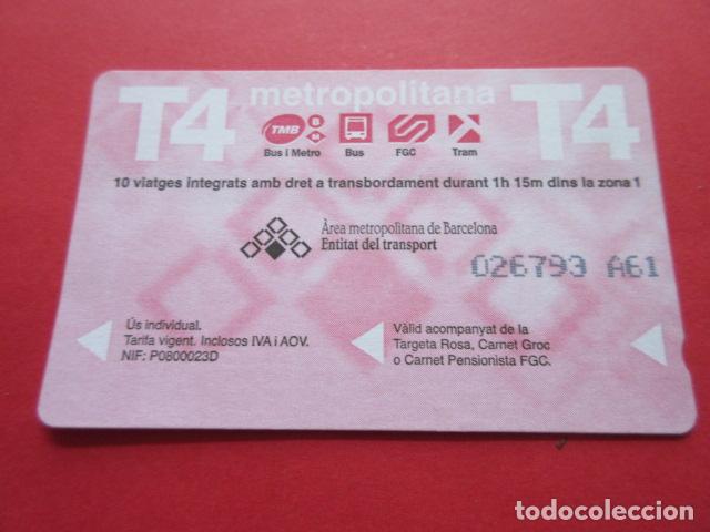 Collectables Transport Tickets: ref: TARMAGROSA - 1 TARJETA T-4 DIFERENTES A61 - COLECCI&Oacute;N MAGNETICA BARCELONA - LEER INTERIOR