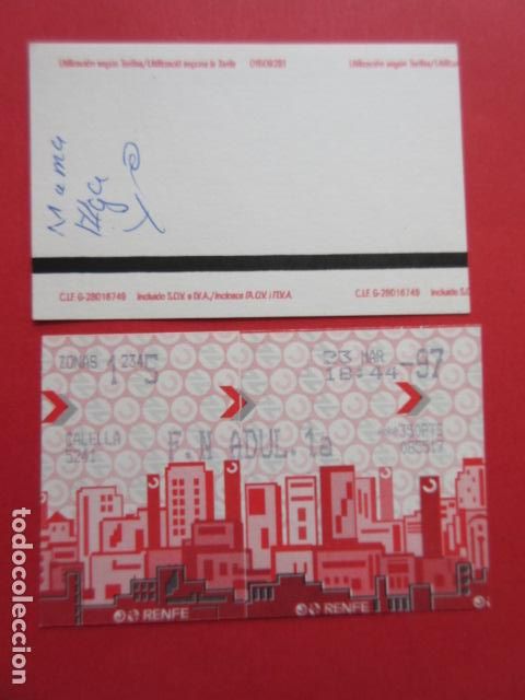 Collectables Transport Tickets: TARJETA RENFE - Ref: COL_RENFE_CERCANIAS - ESTACION CALELLA MODELO TRASERA 1 - F. N. ADUL 1&ordf;