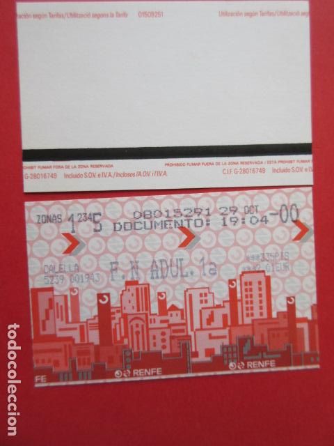 Collectables Transport Tickets: TARJETA RENFE - Ref: COL_RENFE_CERCANIAS - ESTACION CALELLA MODELO TRASERA 3 - F. N. ADUL 1&ordf;