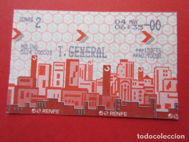 Collectables Transport Tickets: TARJETA RENFE - Ref: COL_RENFE_CERCANIAS - ESTACION MOLINS (MOLINS DE REI) - T. GENERAL