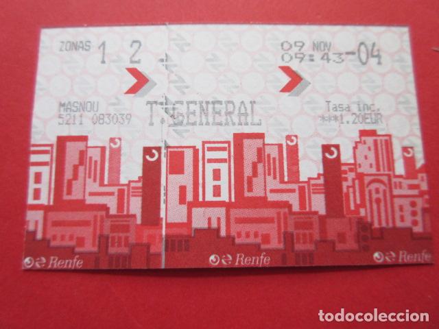Collectables Transport Tickets: TARJETA RENFE - Ref: COL_RENFE_CERCANIAS - ESTACION MASNOU - T. GENERAL