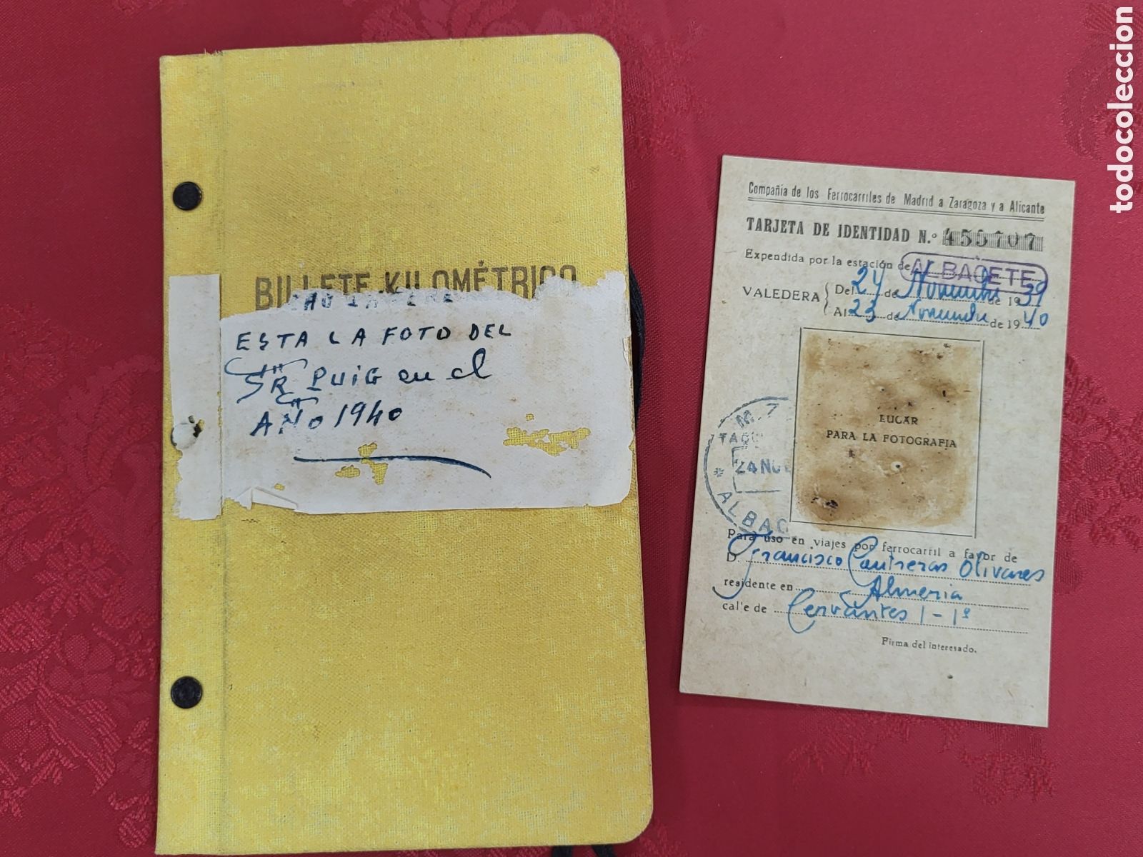 Coleccionismo Billetes de transporte: ■ BILLETE KILOMETRICO Y TARJETA IDENTIDAD. TARIFA 109. PRIMERA CLASE .SERIE 2 . 4000 KILOMETROS