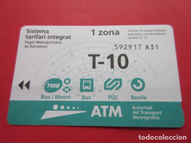 Collectionnisme Billets de transport: ref: TARMAGATM -1 TARJETA T-10 1 ZONA 2003 serie A31 - COL. MAGNETICA BARCELONA LEER INTERIOR