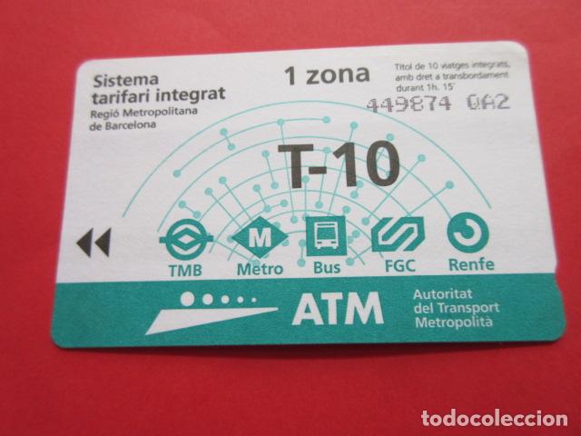 Collectables Transport Tickets: ref: TARMAGATM -1 TARJETA T-10 1 ZONA 2002 serie QA2 - COL. MAGNETICA BARCELONA LEER INTERIOR