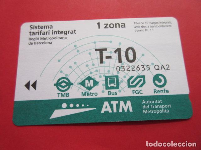 Collectables Transport Tickets: ref: TARMAGATM -1 TARJETA T-10 1 ZONA 2002 serie QA2 VER DIF- COL. MAGNETICA BARCELONA LEER INTERIOR