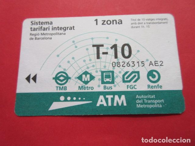 Collectables Transport Tickets: ref: TARMAGATM -1 TARJETA T-10 1 ZONA 2002 serie AE2 - COL. MAGNETICA BARCELONA LEER INTERIOR