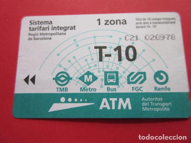 Collectables Transport Tickets: ref: TARMAGATM -1 TARJETA T-10 1 ZONA 2002 serie C21 - COL. MAGNETICA BARCELONA LEER INTERIOR