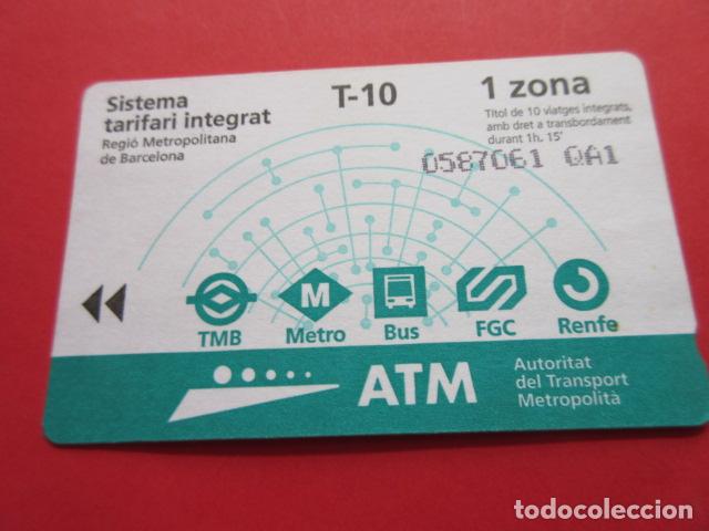 Collectables Transport Tickets: ref: TARMAGATM -1 TARJETA T-10 1 ZONA 2001 serie QA1 - COL. MAGNETICA BARCELONA LEER INTERIOR