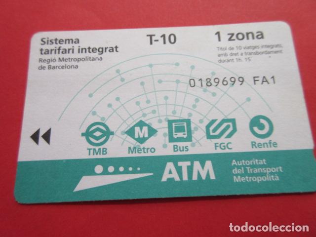 Collectables Transport Tickets: ref: TARMAGATM -1 TARJETA T-10 1 ZONA 2001 serie FA1 - COL. MAGNETICA BARCELONA LEER INTERIOR