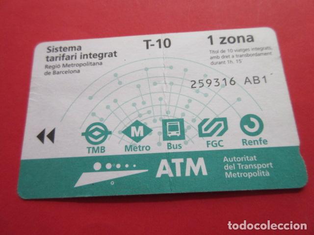 Collectables Transport Tickets: ref: TARMAGATM -1 TARJETA T-10 1 ZONA 2001 serie AB1 - COL. MAGNETICA BARCELONA LEER INTERIOR