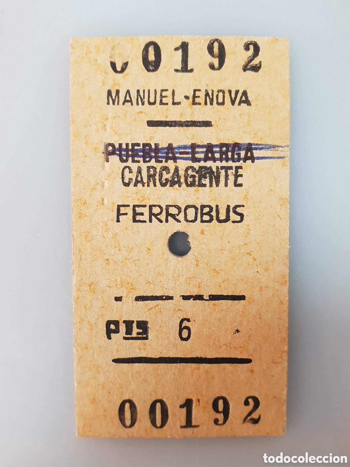Collectables Transport Tickets: ■BILLETE FERROBUS.MANUEL-ENOVA - PUEBLA LARGA - CARCAGENTE