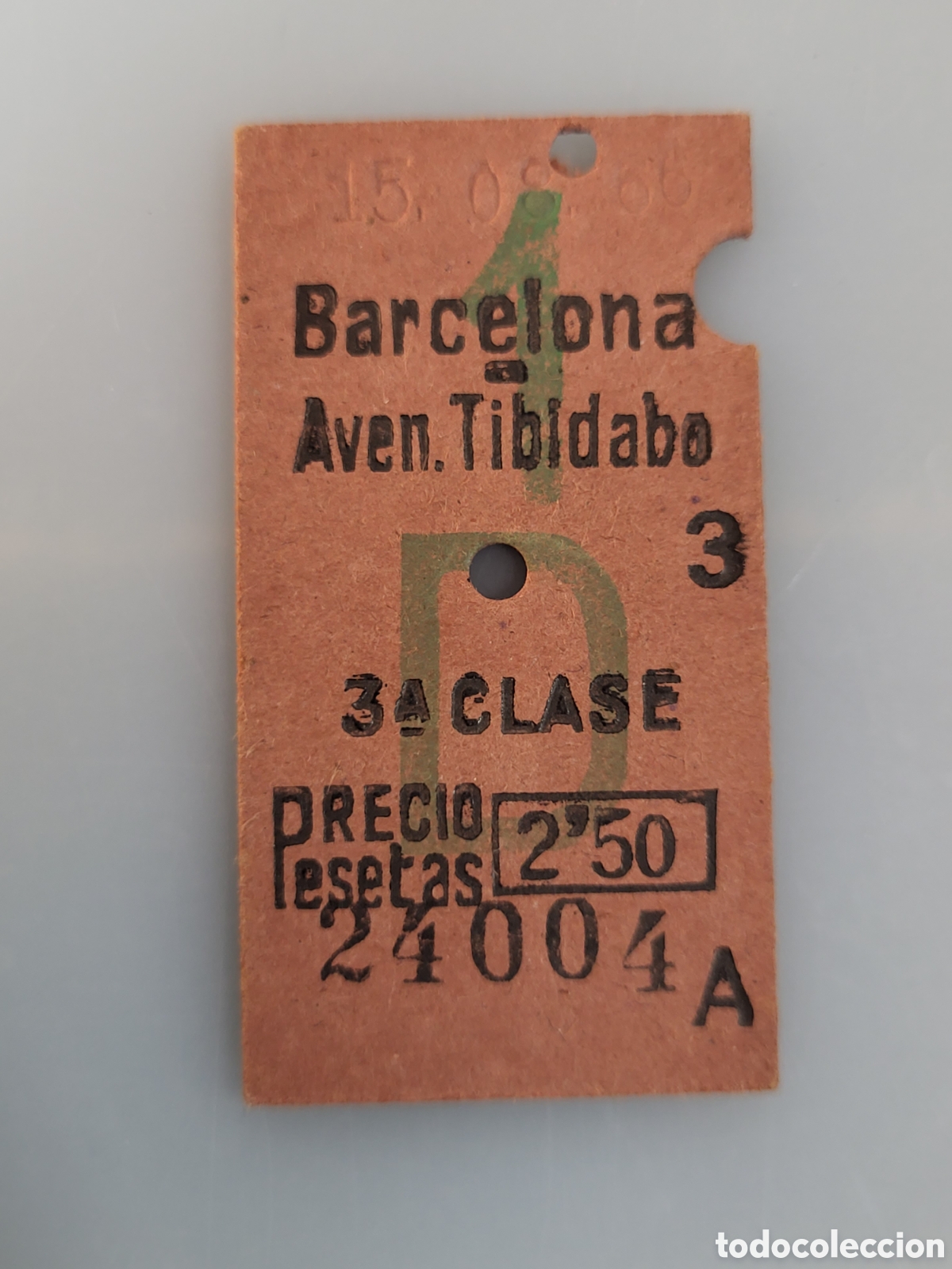 Collectables Transport Tickets: ■ BILLETE TREN .3&deg; CLASE. BARCELONA - AVEN.TIBIDABO