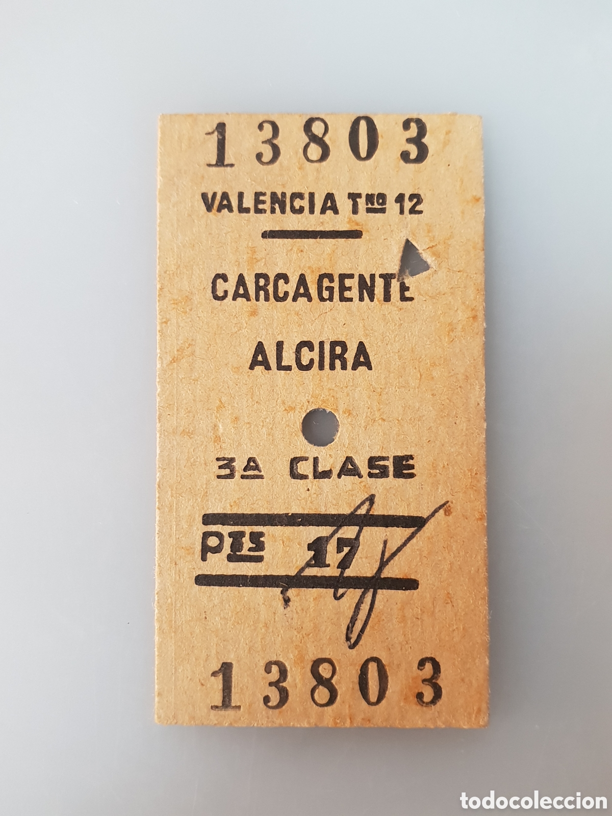 Collectables Transport Tickets: ■ BILLETE TREN .3&deg; CLASE.VALENCIA-CARCAGENTE-ALCIRA