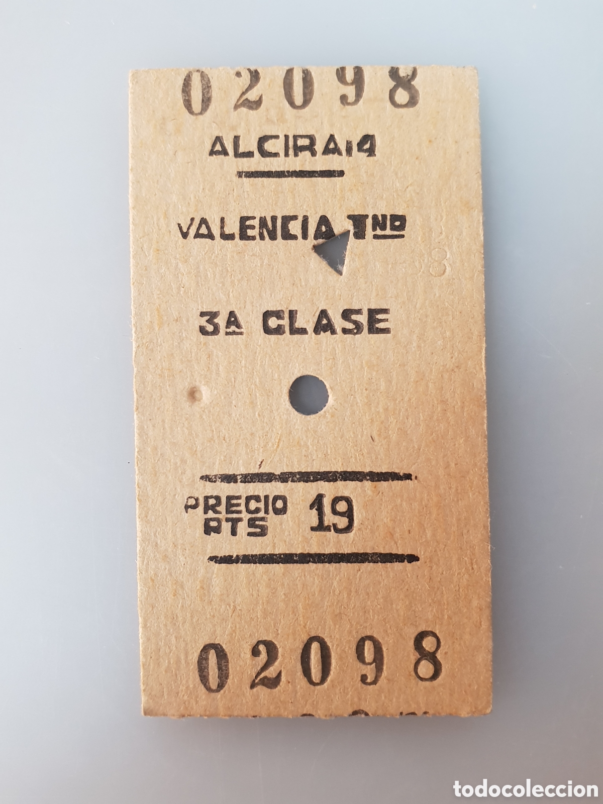Collectables Transport Tickets: ■ BILLETE TREN .3&deg; CLASE.ALCIRA-VALENCIA