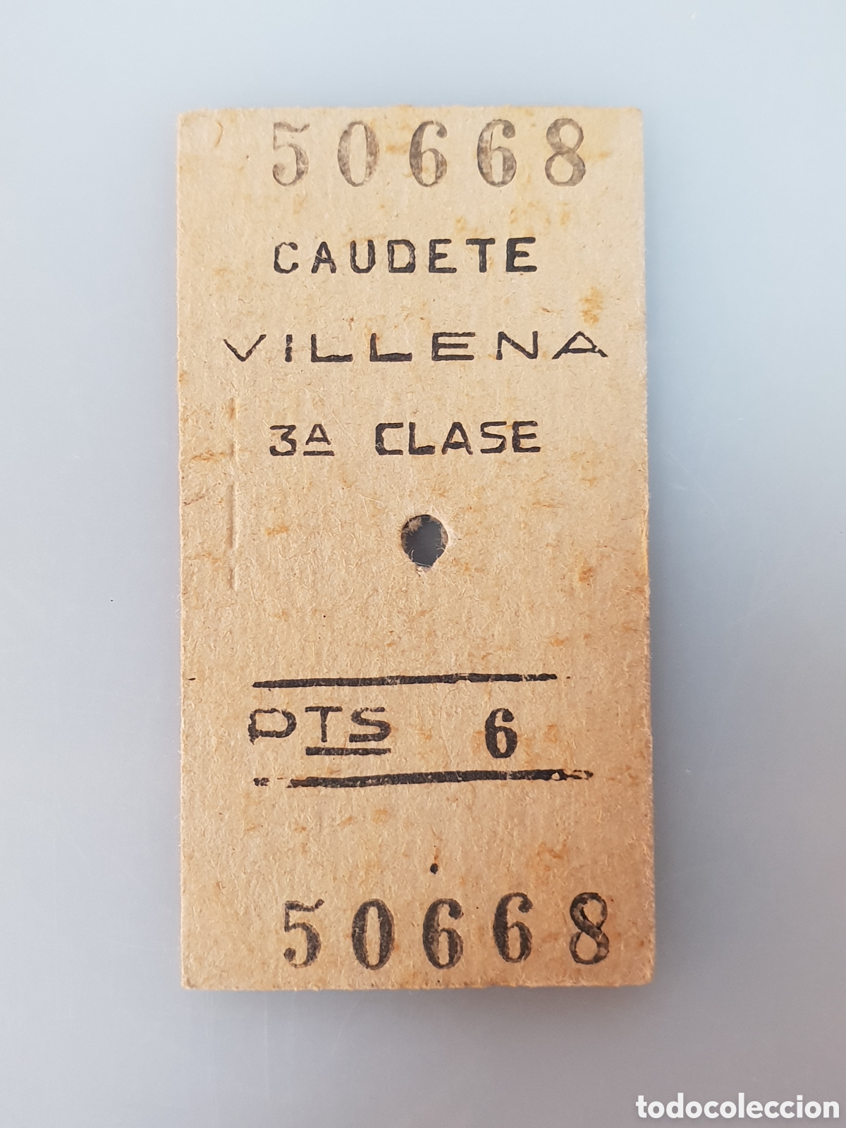 Collectables Transport Tickets: ■ BILLETE TREN .3&deg; CLASE.CAUDETE-VILLENA