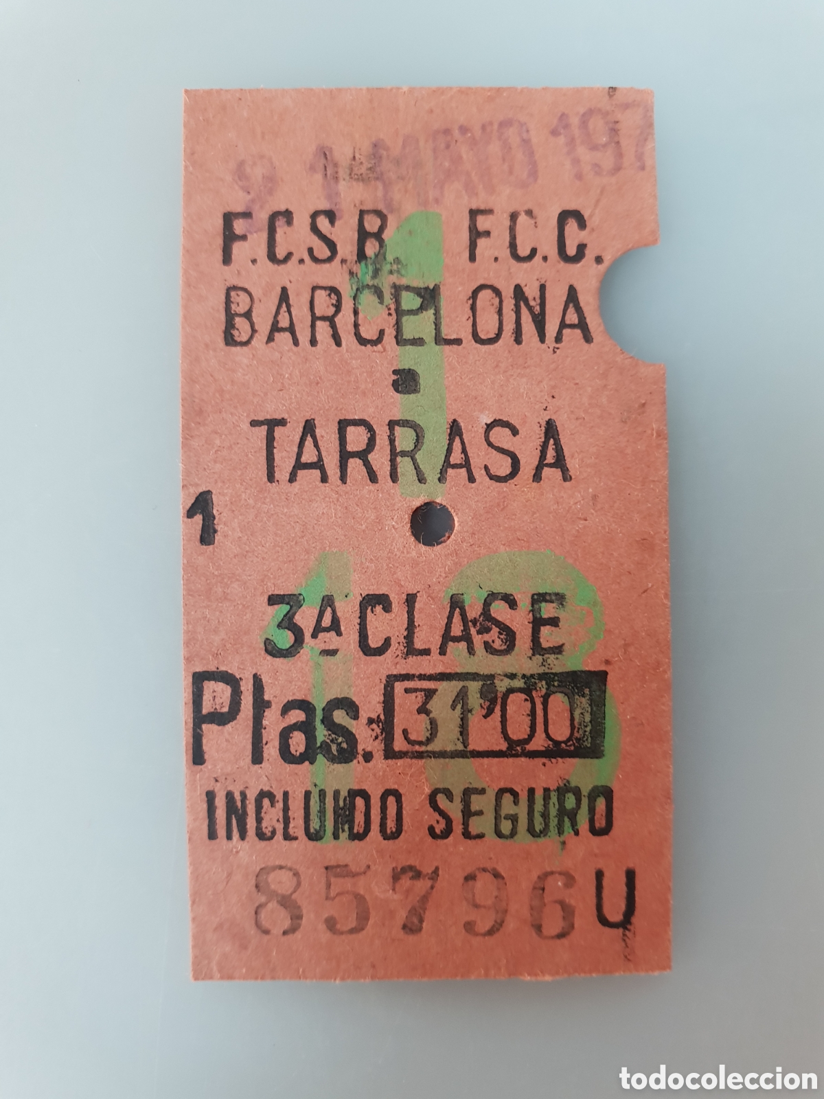 Collectables Transport Tickets: ■ BILLETE TREN .3&deg; CLASE.BARCELONA-TARRASA