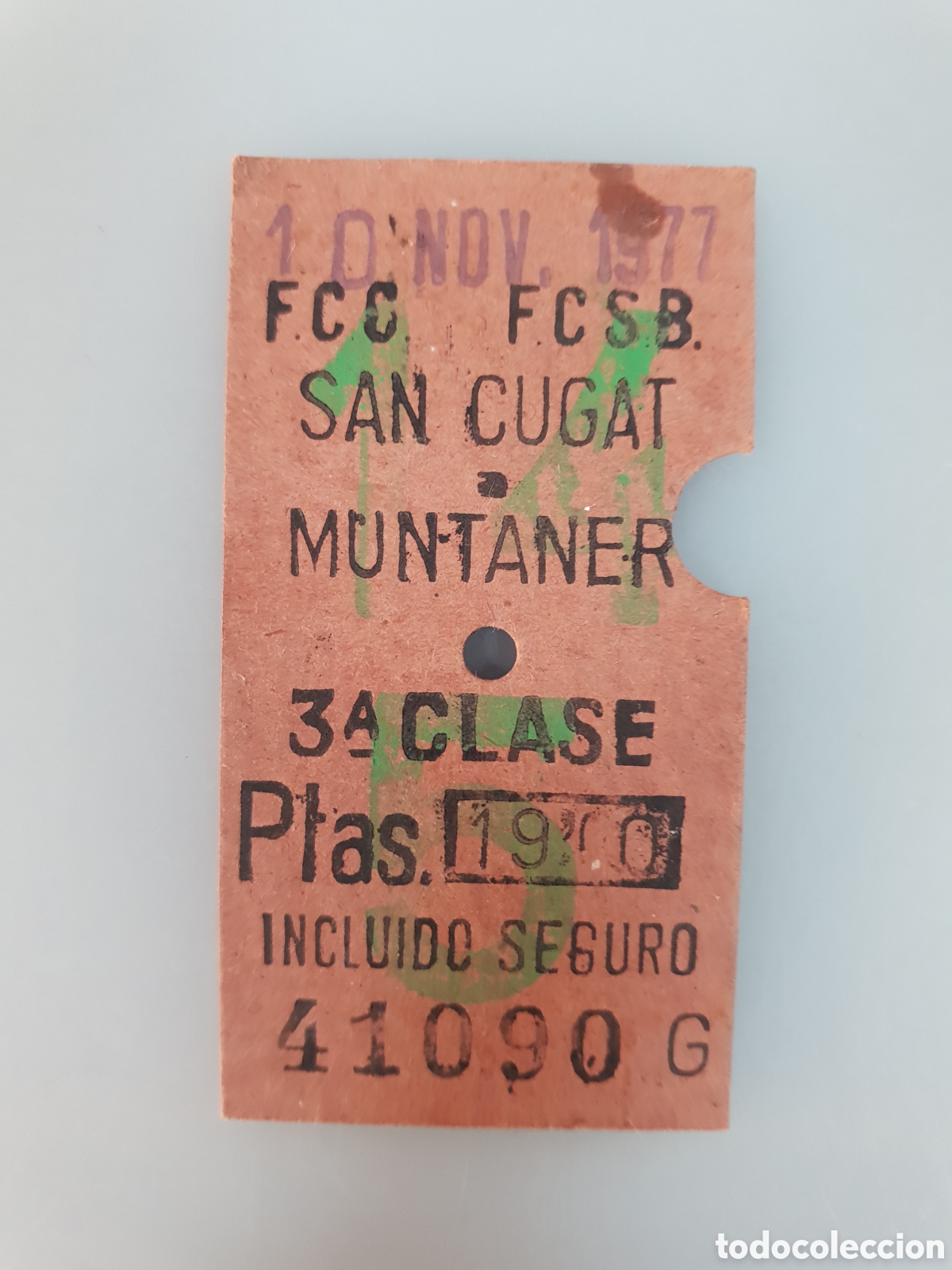 Collectables Transport Tickets: ■ BILLETE TREN .3&deg; CLASE.SAN CUGAT-MUNTANER