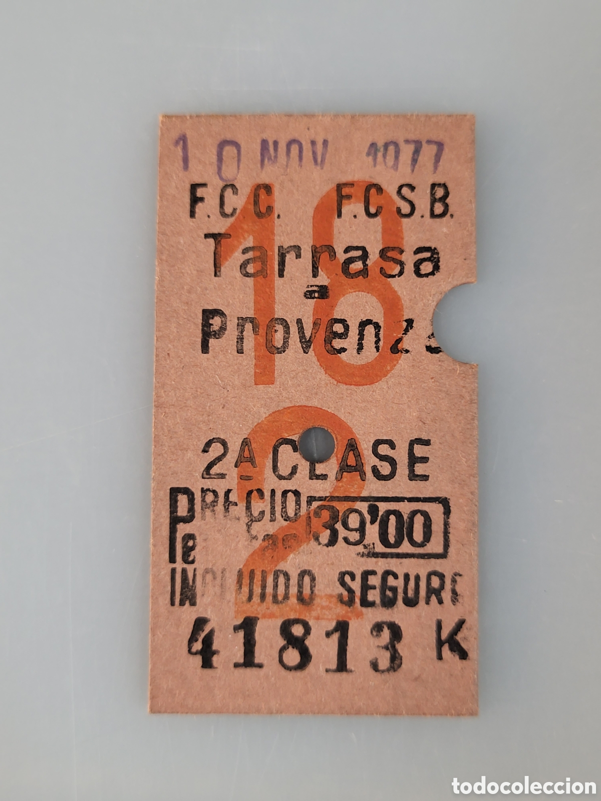 Collectables Transport Tickets: ■ BILLETE TREN .2&deg; CLASE. TARRASA - PROVENZA