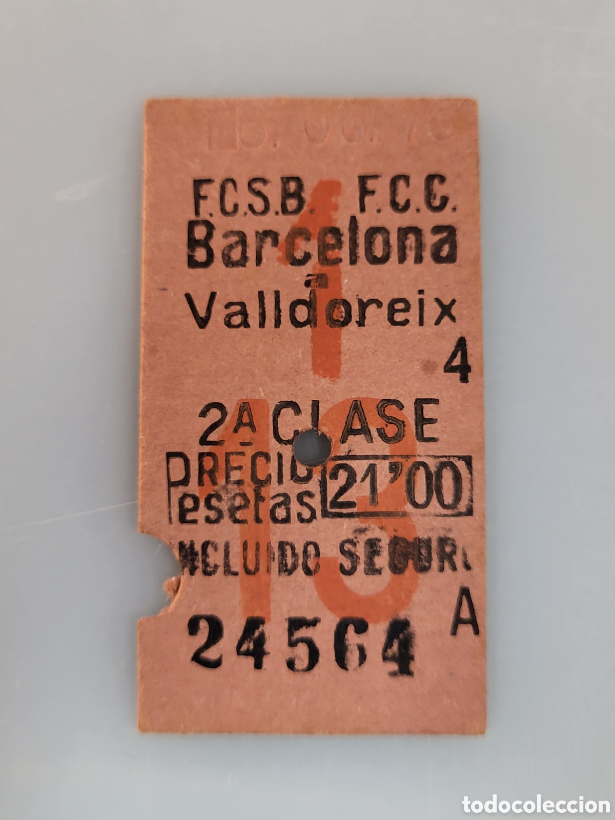 Collectables Transport Tickets: ■ BILLETE TREN .2&deg; CLASE. BARCELONA - VALLDOREIX