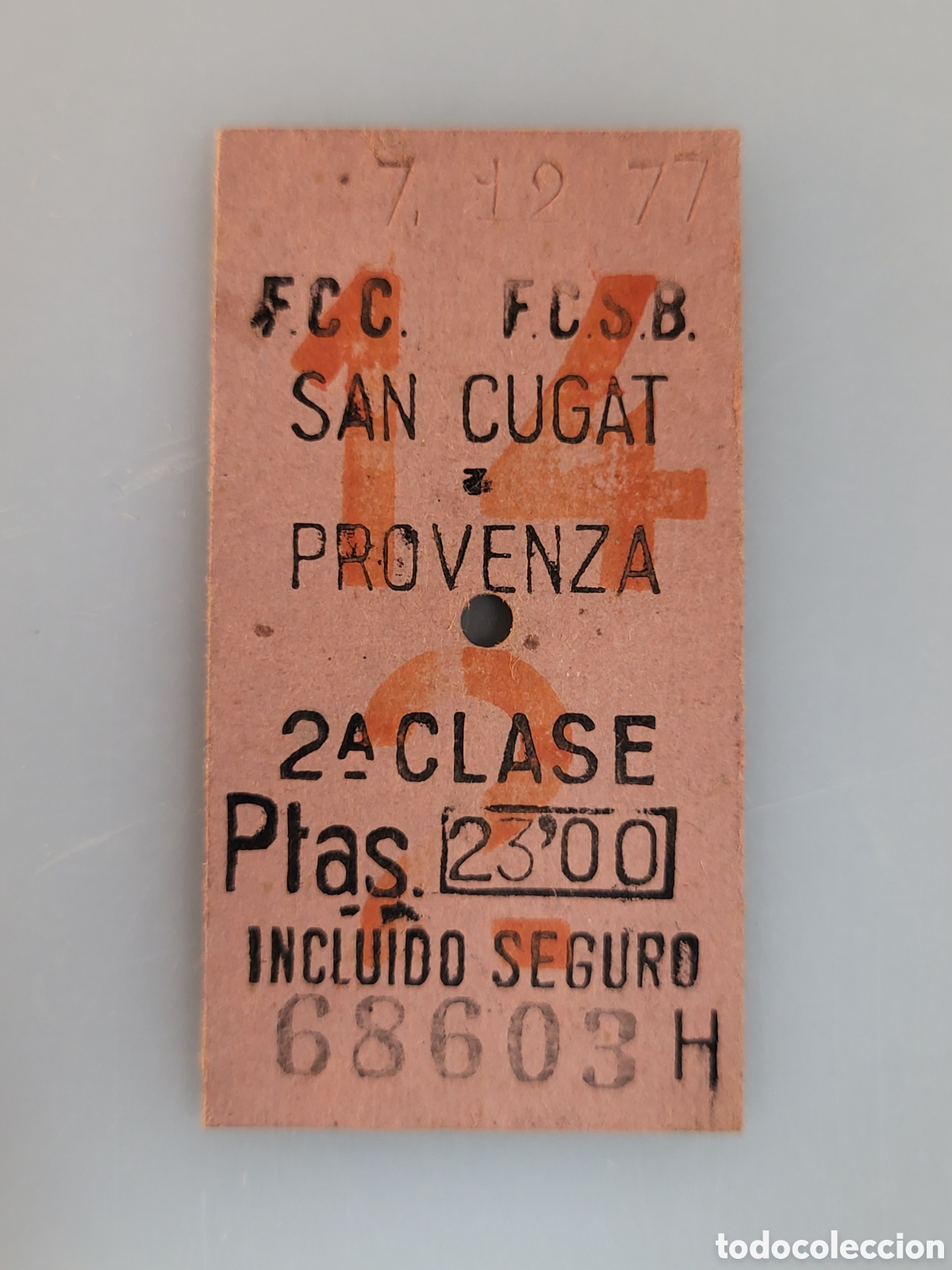 Collectables Transport Tickets: ■ BILLETE TREN .2&deg; CLASE. SAN CUGAT - PROVENZA