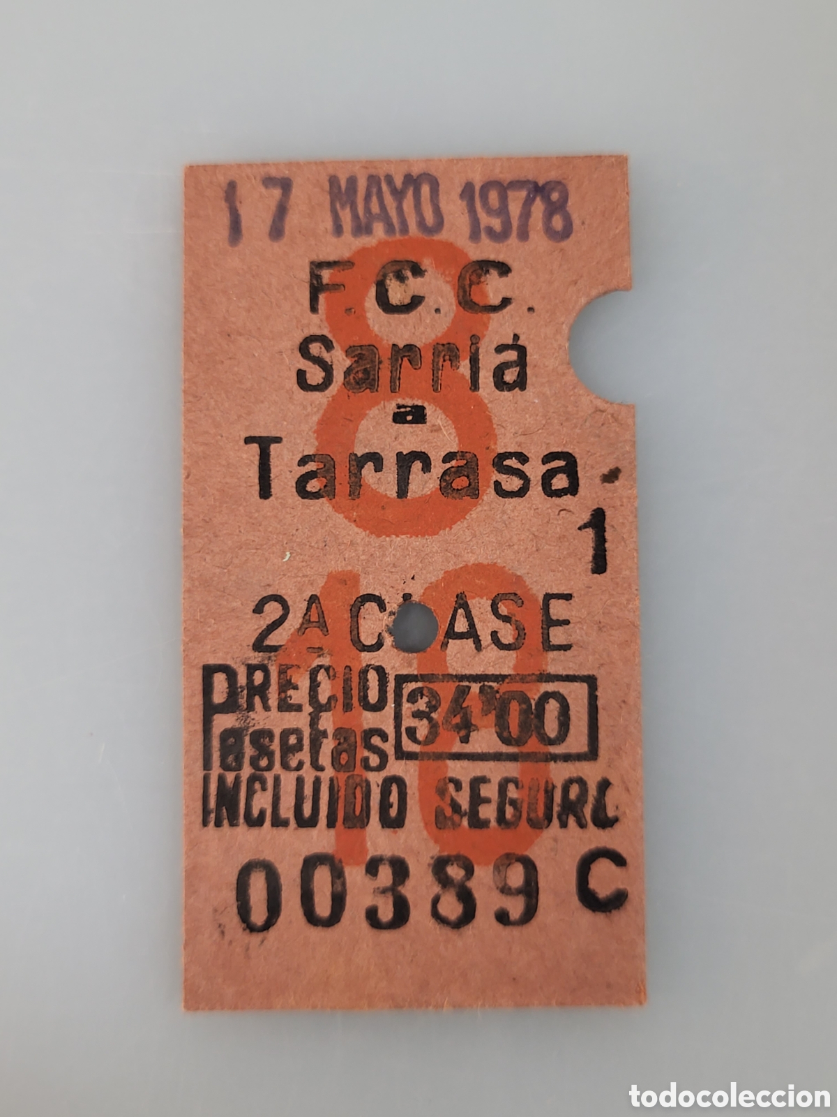 Collectables Transport Tickets: ■ BILLETE TREN .2&deg; CLASE. SARRIA- TARRASA