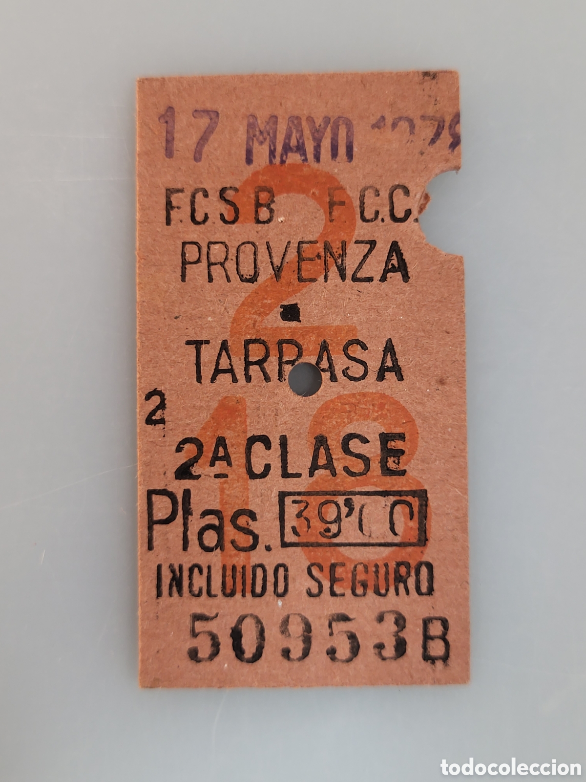 Collectables Transport Tickets: ■ BILLETE TREN .2&deg; CLASE. PROVENZA - TARRASA