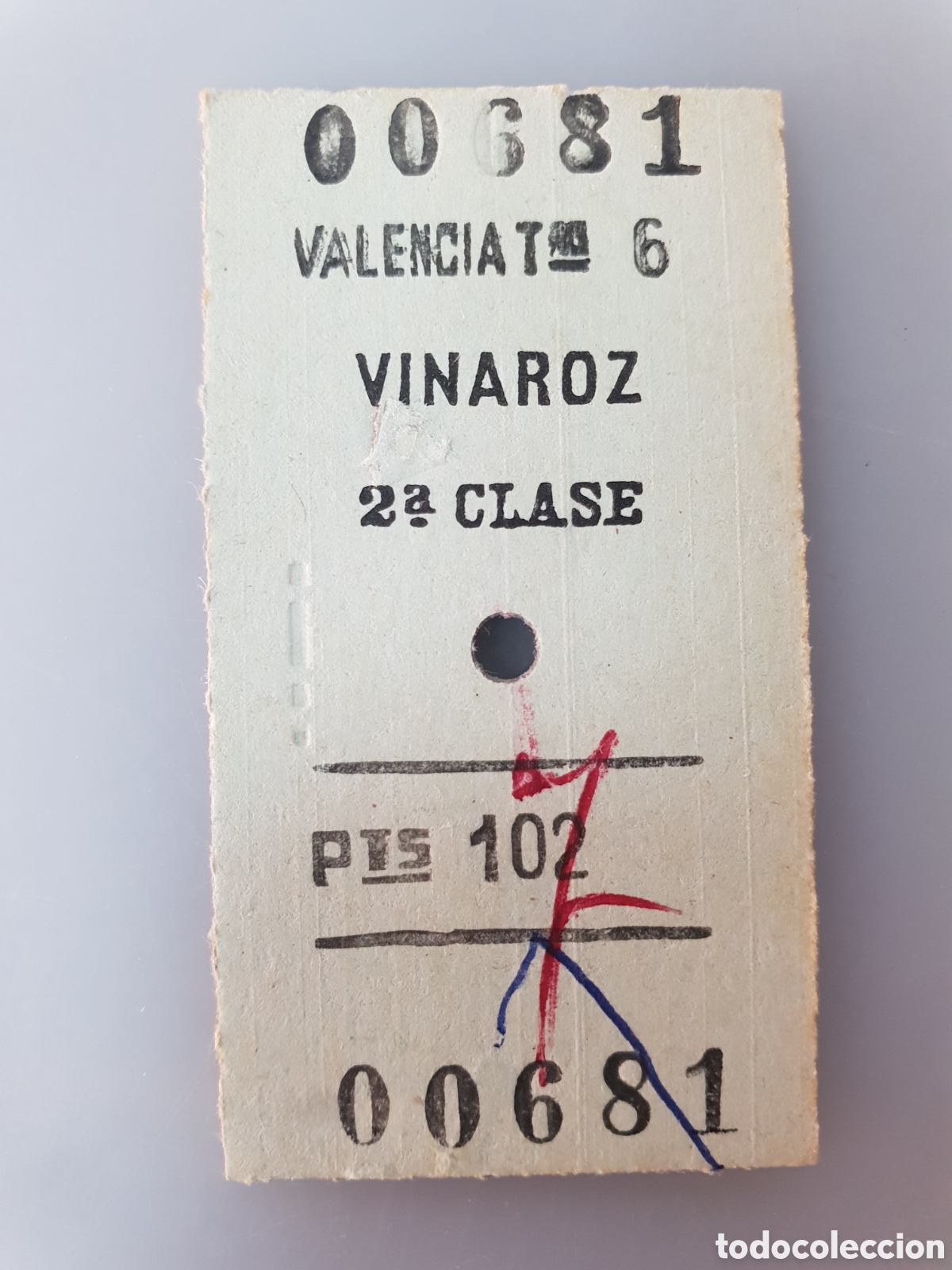 Collectables Transport Tickets: ■ BILLETE TREN .2&deg; CLASE. VALENCIA - VINAROZ