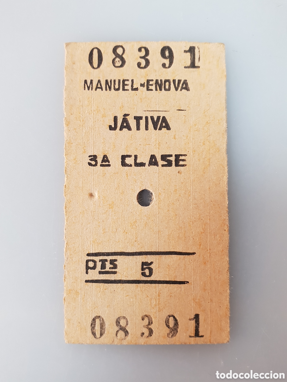 Collectables Transport Tickets: BILLETE TREN .3&deg; CLASE. MANUEL-ENOVA - JATIVA