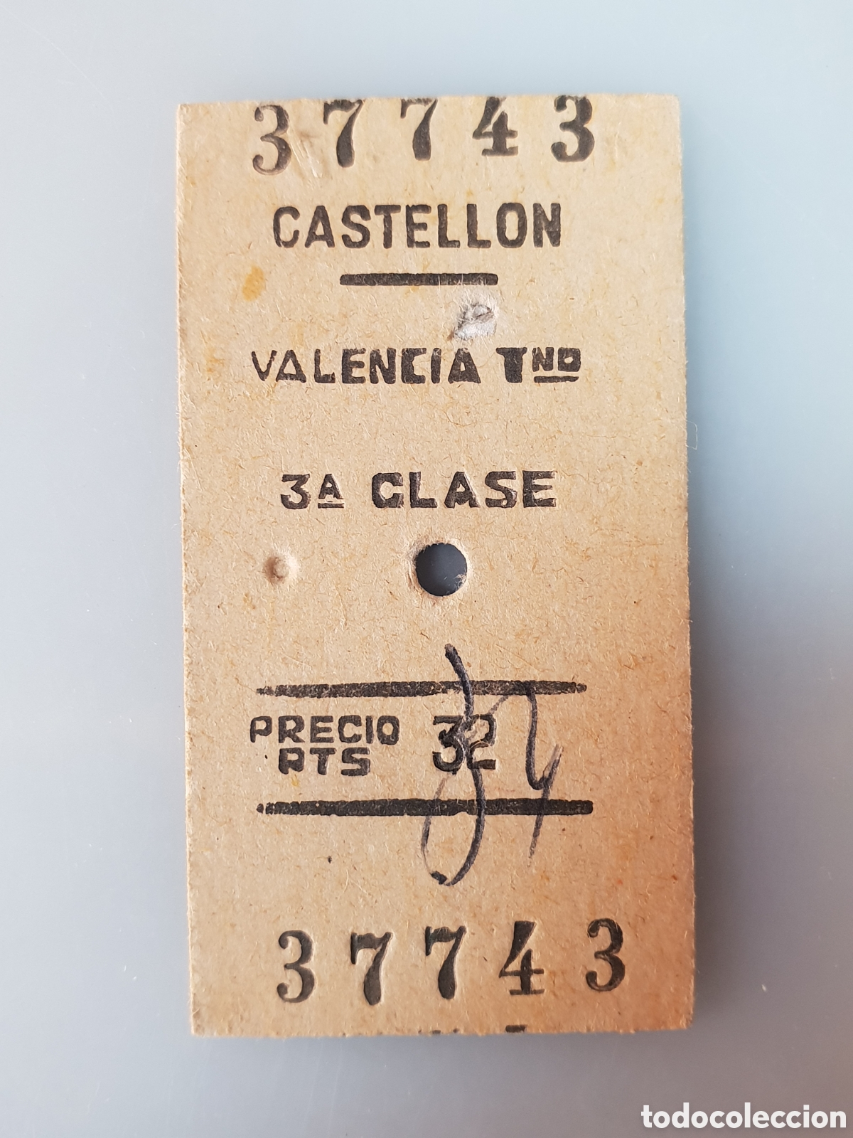 Collectables Transport Tickets: BILLETE TREN .3&deg; CLASE. CASTELLON - VALENCIA