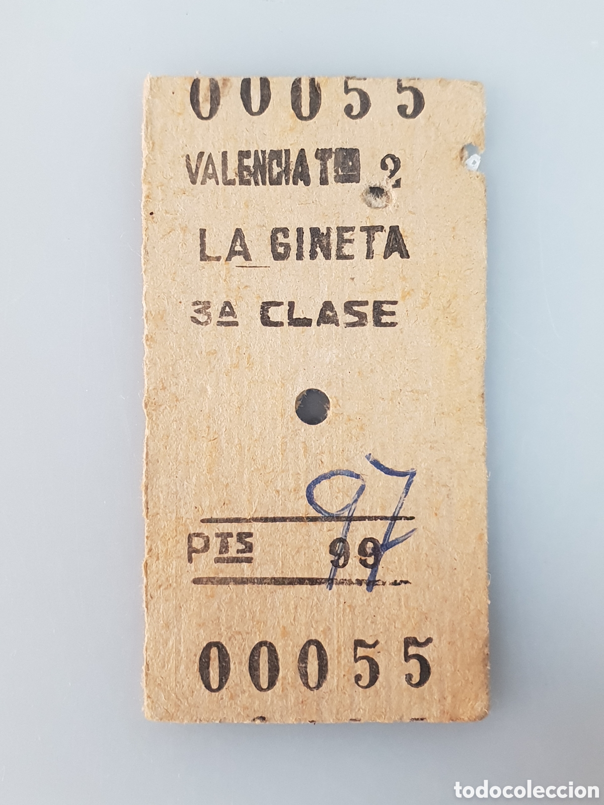 Collectables Transport Tickets: BILLETE TREN .3&deg; CLASE. VALENCIA - LA GINETA
