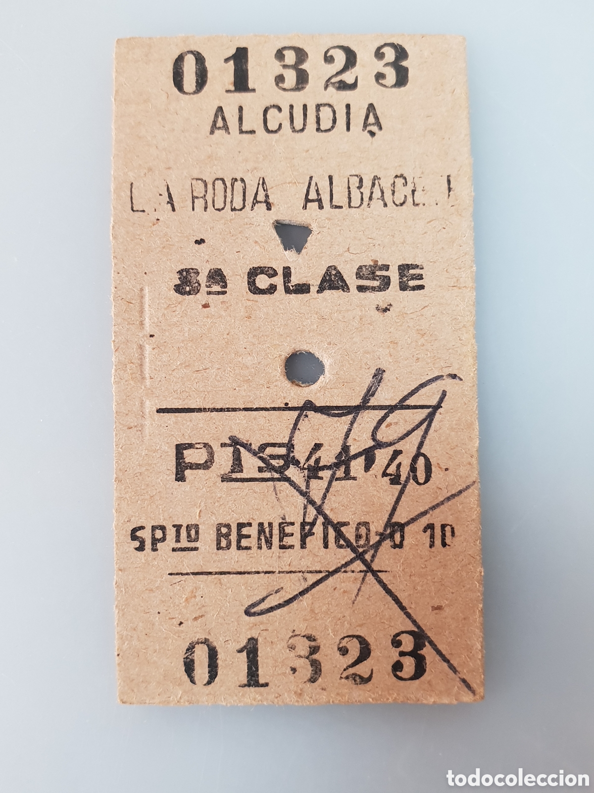 Collectables Transport Tickets: BILLETE TREN .3&deg; CLASE. ALCUDIA -LA RODA ALBACETE
