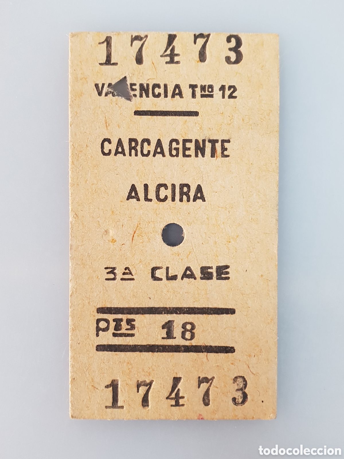 Collectables Transport Tickets: BILLETE TREN .3&deg; CLASE. VALENCIA - CARCAGENTE - ALCIRA
