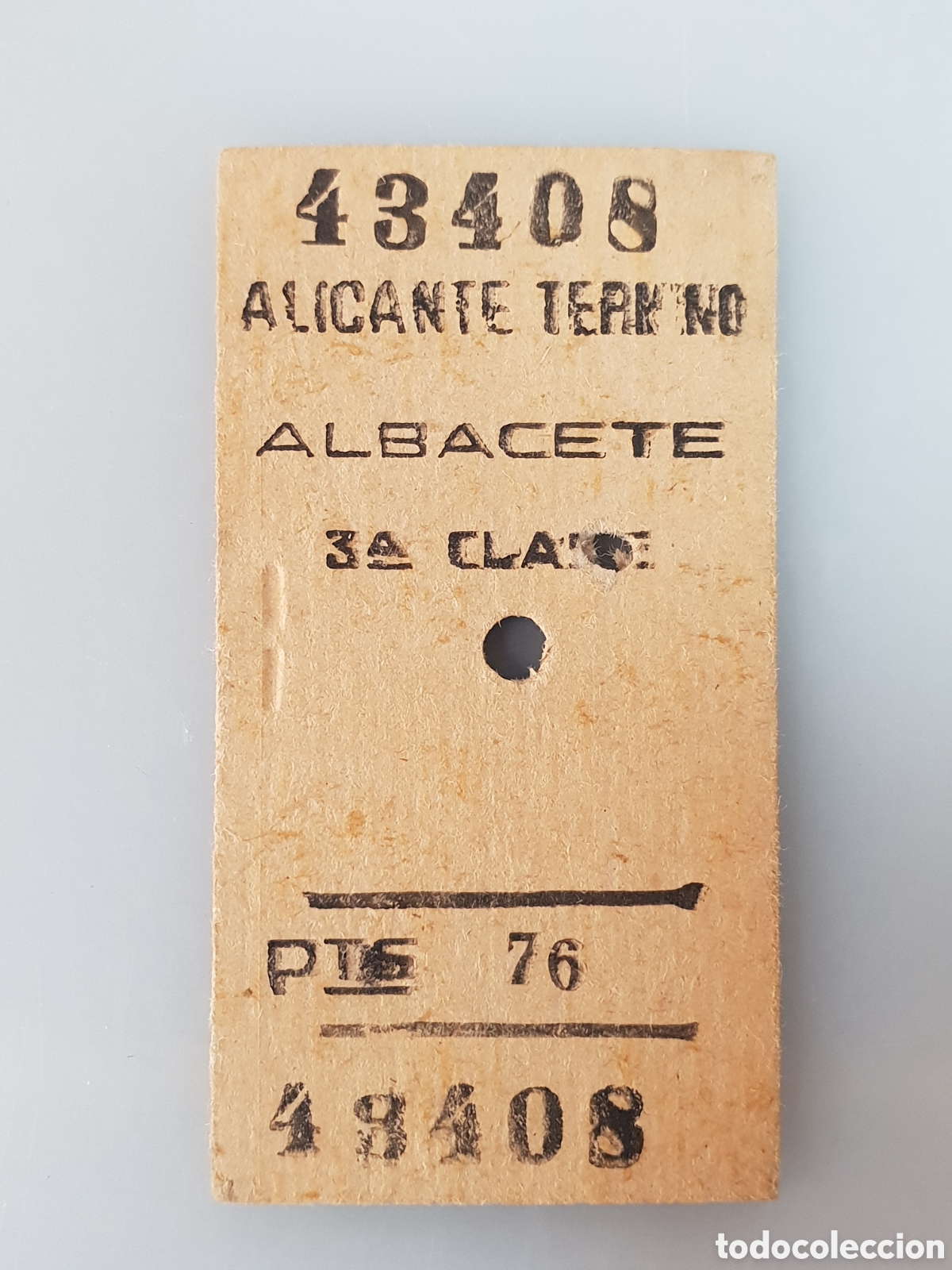 Collectables Transport Tickets: BILLETE TREN .3&deg; CLASE. ALICANTE TERMINO - ALBACETE