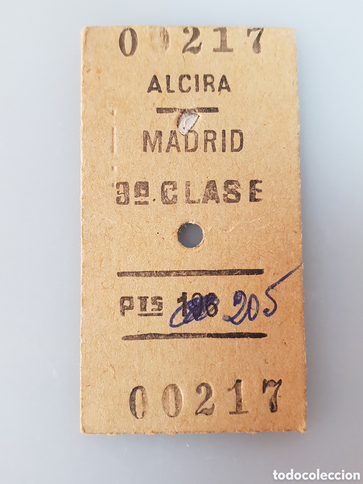 Collectables Transport Tickets: BILLETE TREN .3&deg; CLASE. ALCIRA - MADRID