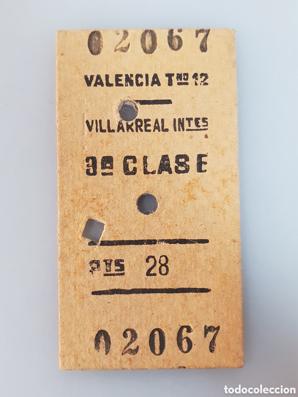Collectables Transport Tickets: ■ BILLETE TREN .3&deg; CLASE. VALENCIA - VILLAREAL