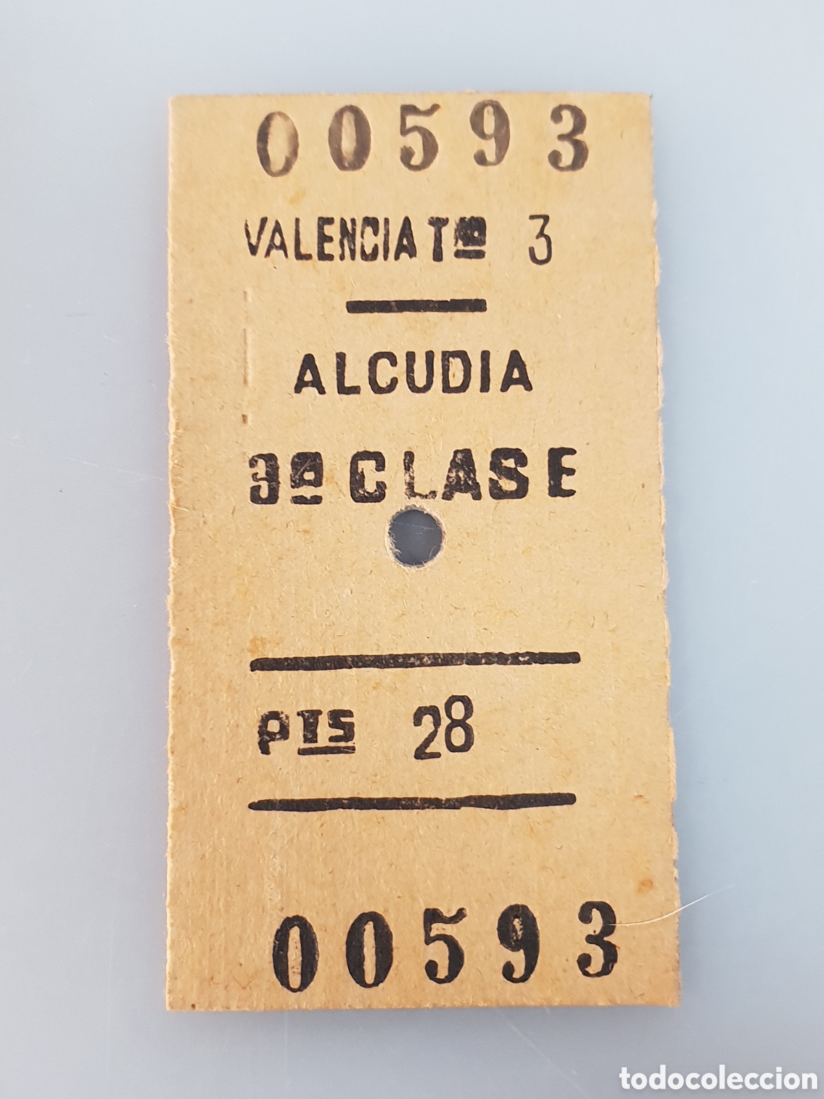 Sammeln von Fahrkarten: ■ BILLETE TREN .3&deg; CLASE. VALENCIA - ALCUDIA