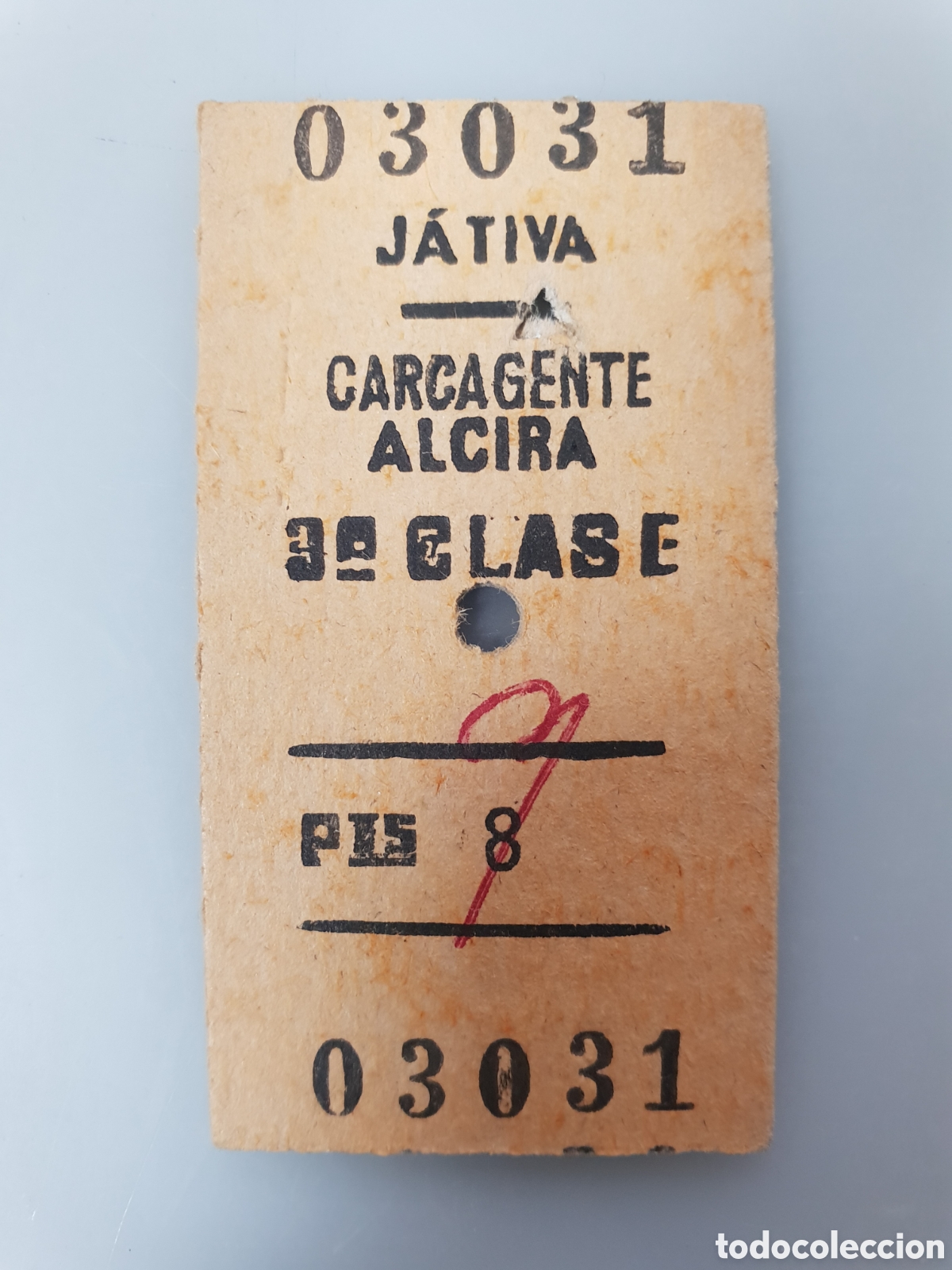 Sammeln von Fahrkarten: ■ BILLETE TREN .3&deg; CLASE. JATIVA - CARCAGENTE - ALCIRA